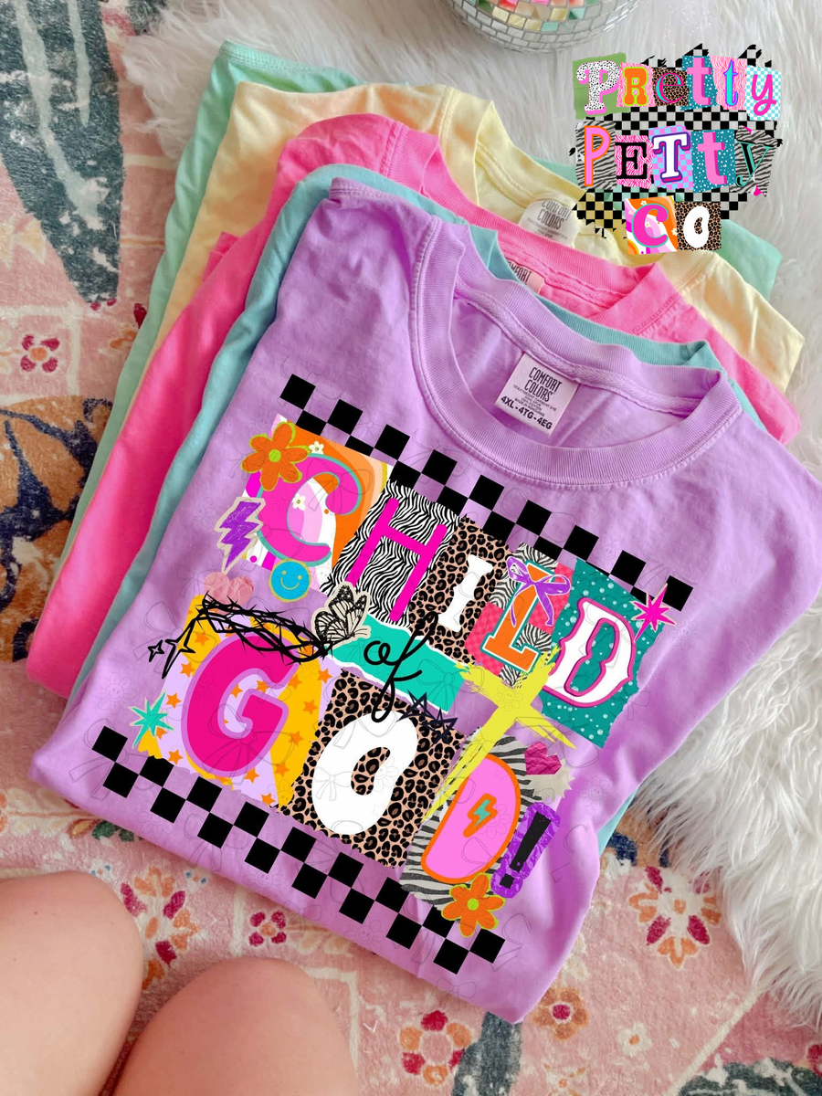 Child of God Shirt – Inspirational Christian Comfort Colors T-Shirt – Faith Based Graphic Tee - Pretty Petty Co