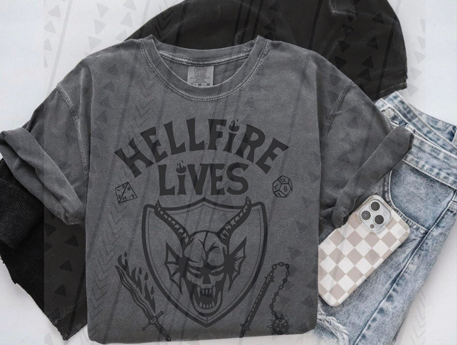 ST “Hellfire Lives” Graphic Tee – Popular TV Show Fan Shirt – Unisex DTF Print – Kids & Adult Sizes - Pretty Petty Co