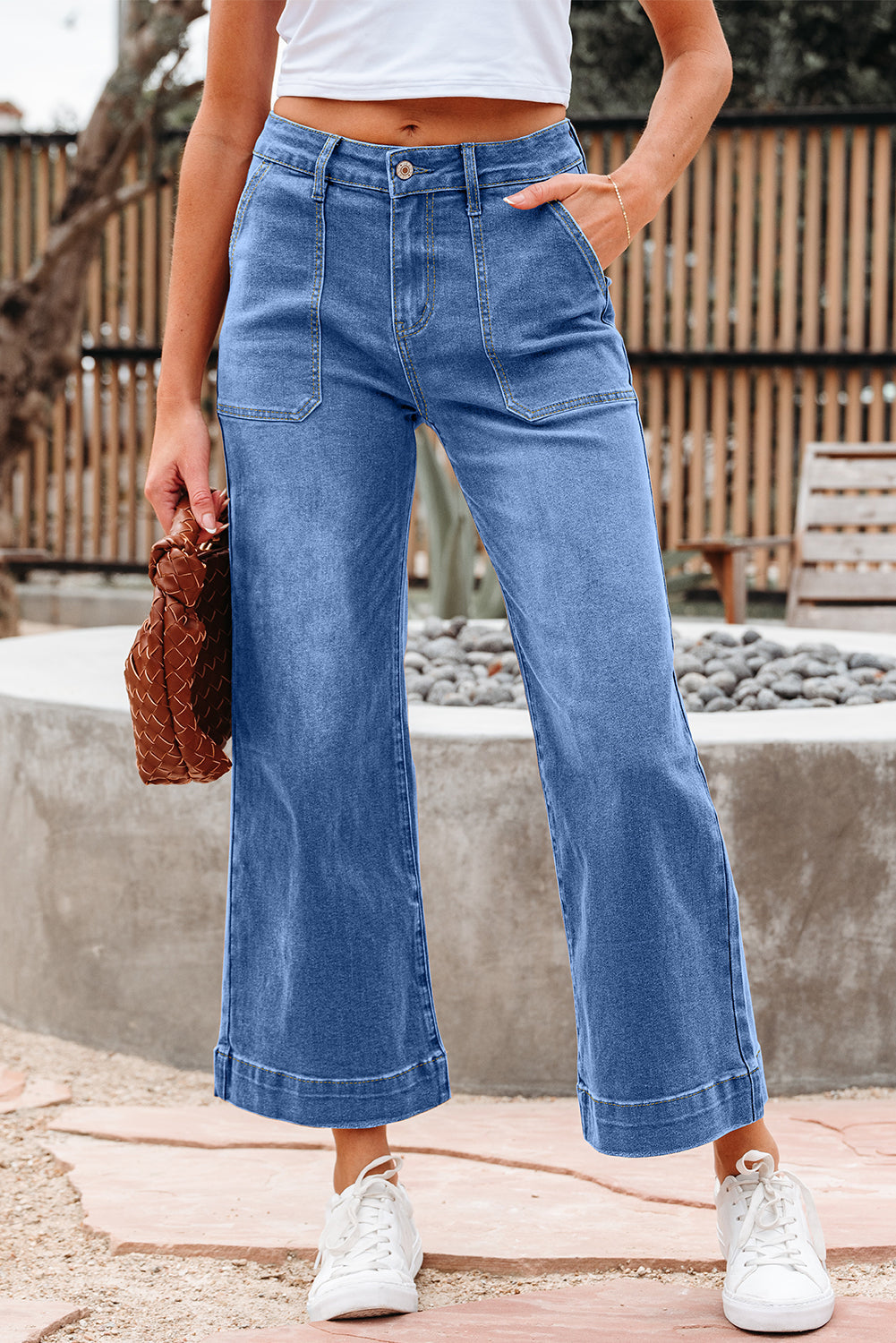 Breen Cropped High Rise Wide Leg Jeans - Pretty Petty Co