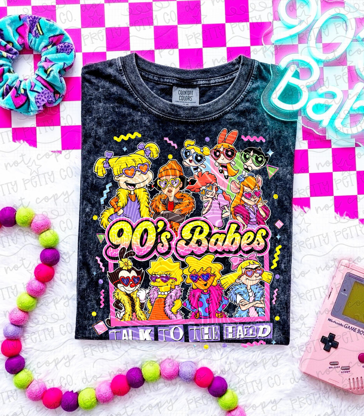 90s Babes Retro Girl Shirt, Vintage Nostalgia Aesthetic Tee, Cute Throwback Graphic T Shirt for Women - Pretty Petty Co