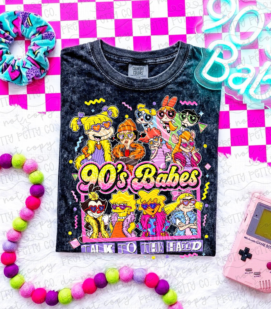 90s Babes Retro Girl Shirt, Vintage Nostalgia Aesthetic Tee, Cute Throwback Graphic T Shirt for Women - Pretty Petty Co