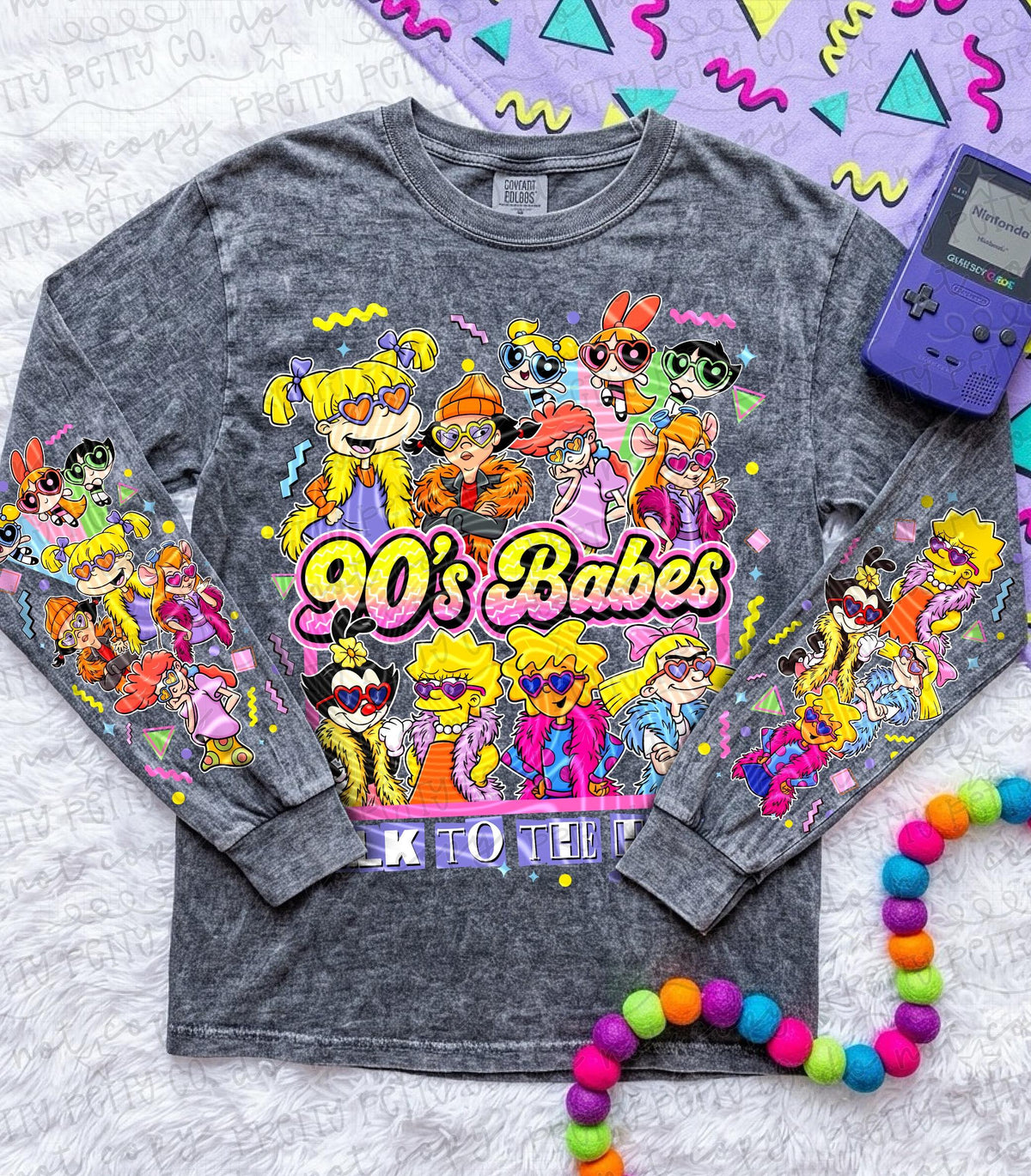 90s Babes Retro Girl Shirt, Vintage Nostalgia Aesthetic Tee, Cute Throwback Graphic T Shirt for Women - Pretty Petty Co