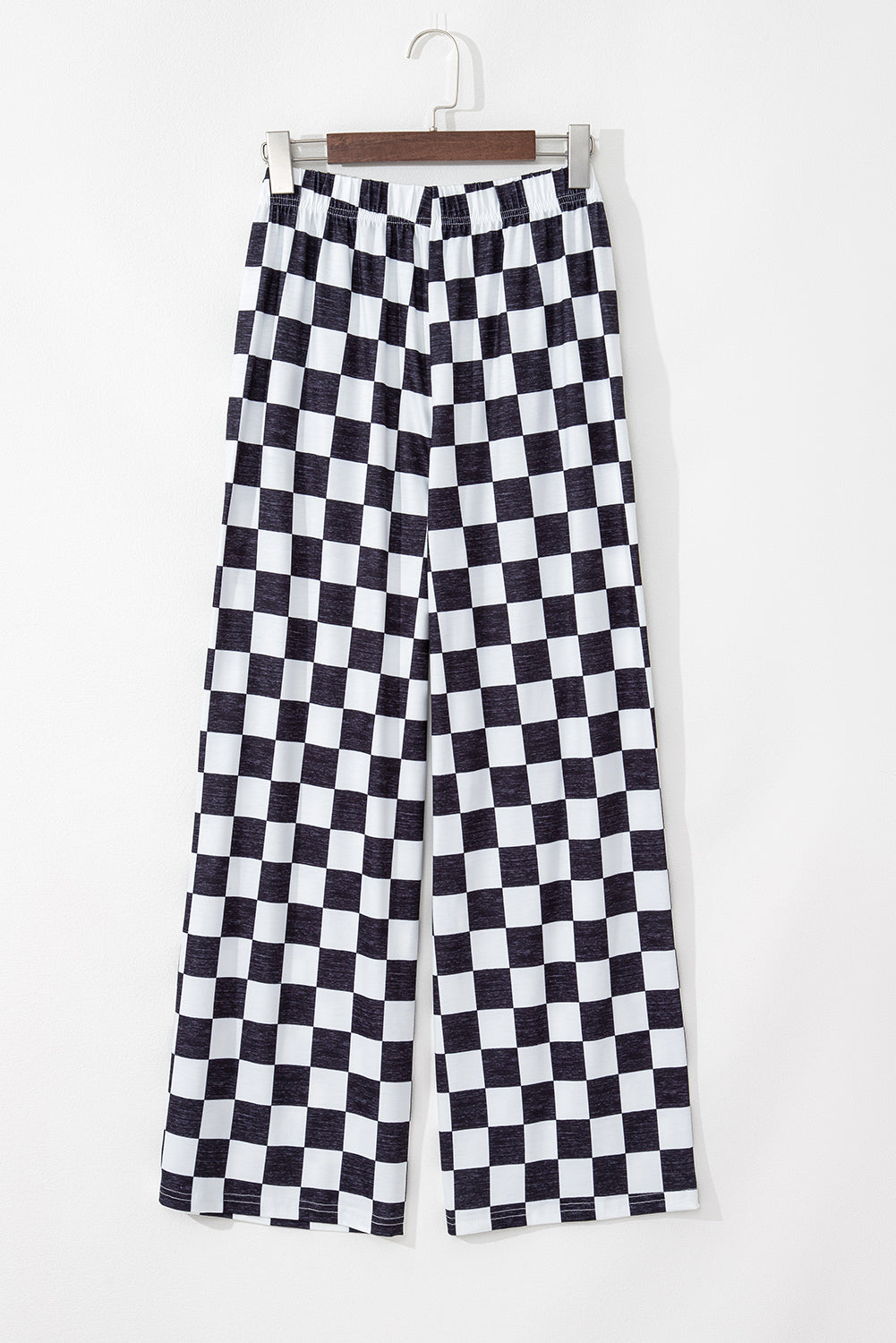 Green Checkered Print High Waist Wide Leg Pants - Pretty Petty Co