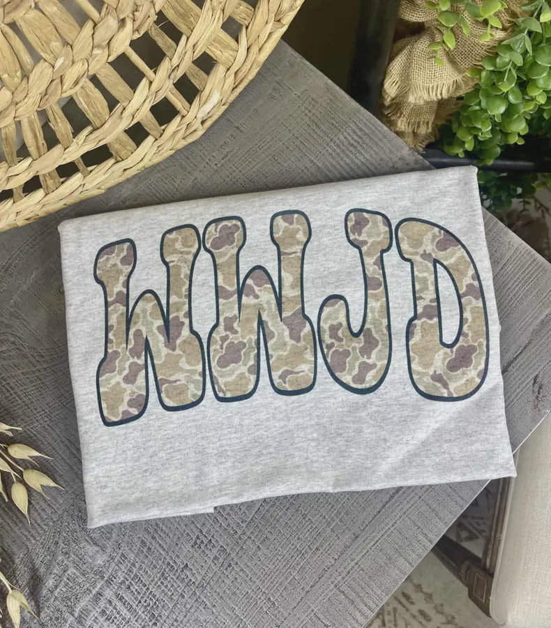 WWJD Camo (Gildan Tee) - Pretty Petty Co