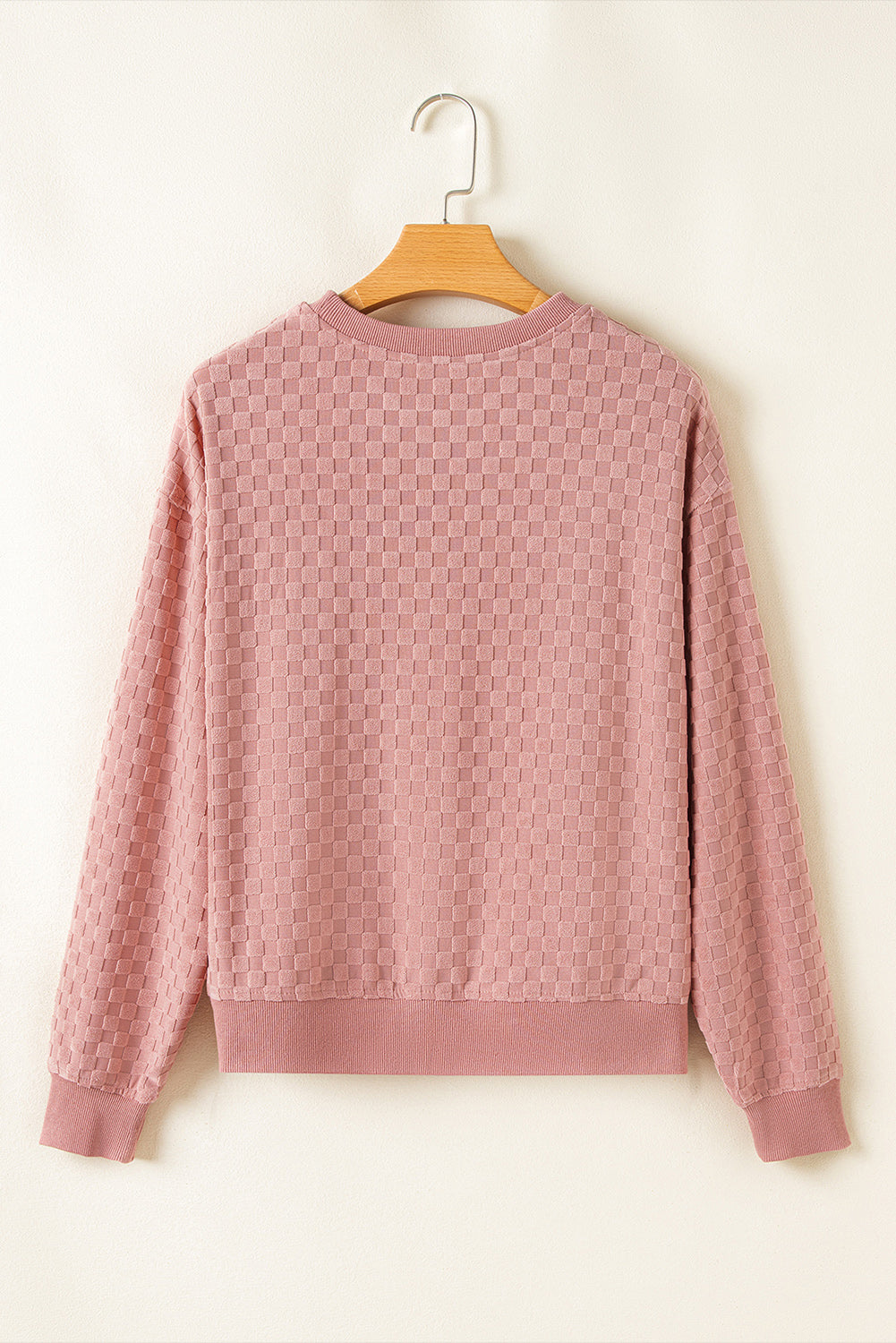 Blossom Checkered Textured Long Sleeve Top and Shorts Set - Pretty Petty Co