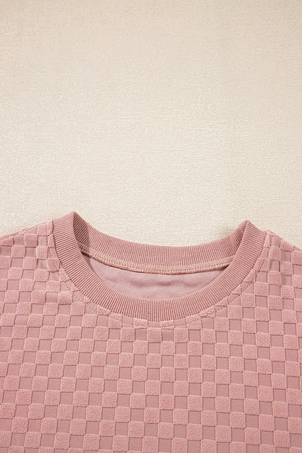 Blossom Checkered Textured Long Sleeve Top and Shorts Set - Pretty Petty Co