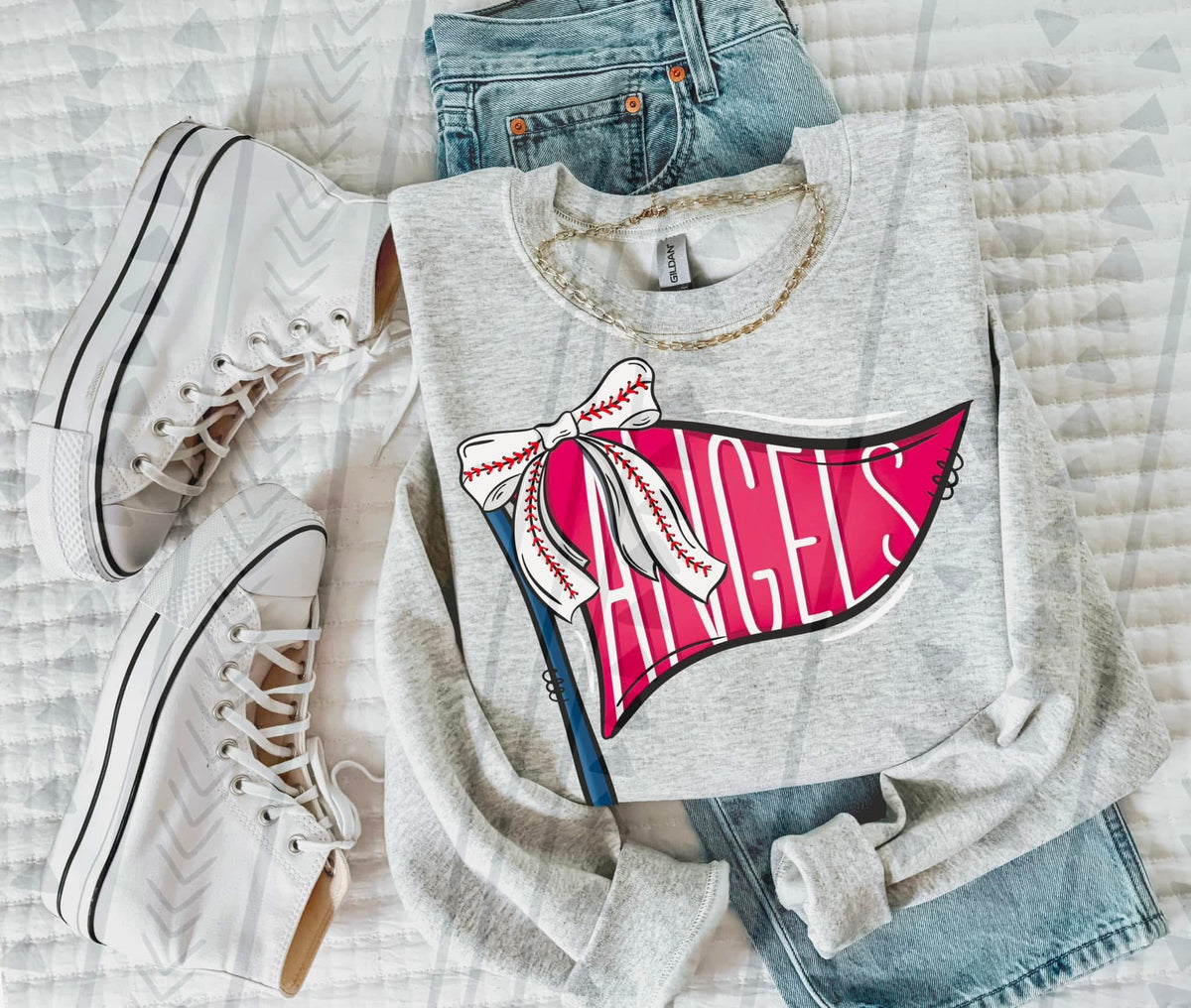Baseball Team Pennant Flag Graphic Tee | Retro Game Day Shirt | Ballpark Aesthetic - Pretty Petty Co