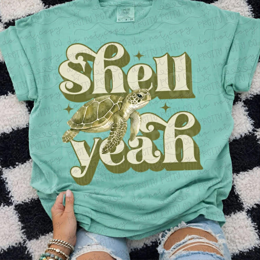Shell Yeah Shirt, Funny Beach Pun Graphic Tee, Coastal Summer Vibes T Shirt - Pretty Petty Co