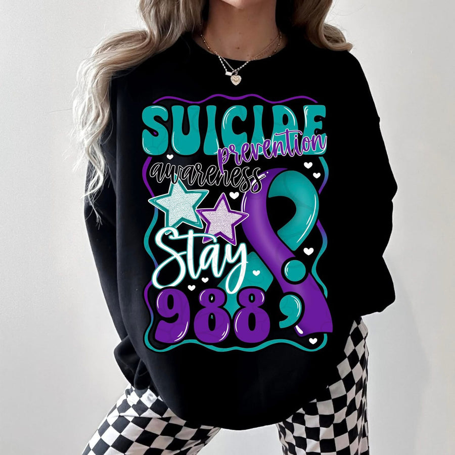 Suicide Awareness Graphic Tee – Support & Advocacy Shirt – Unisex DTF Print – Kids & Adult Sizes - Pretty Petty Co