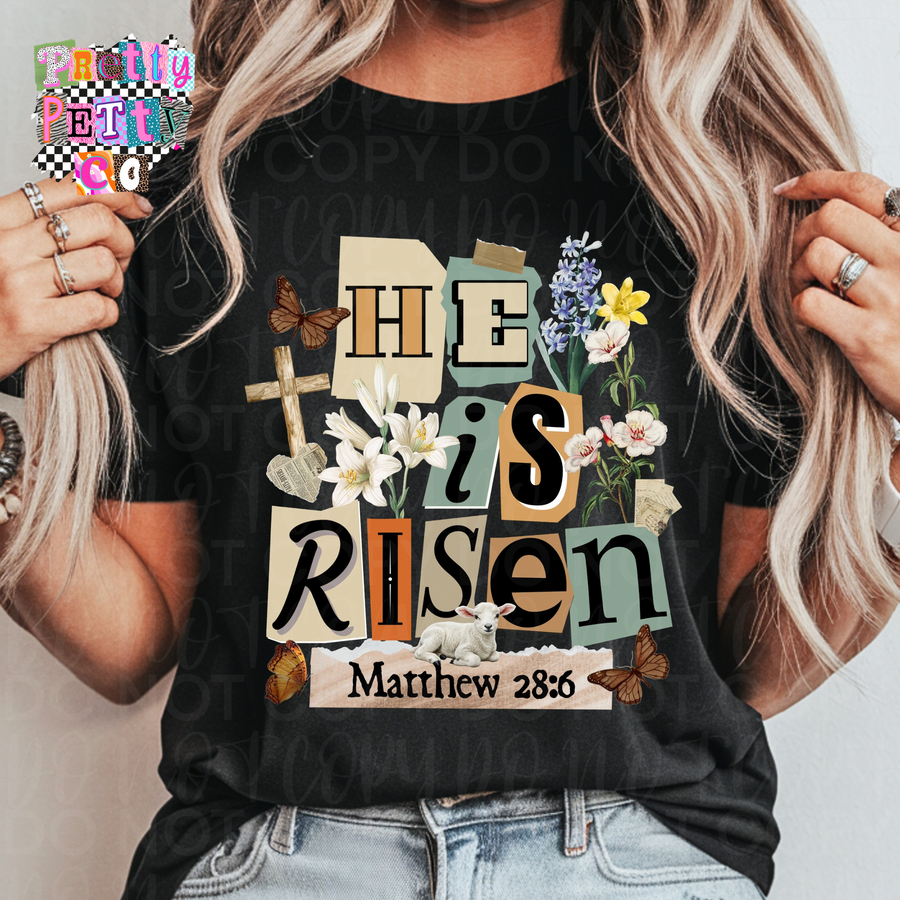 He Is Risen Easter Shirt | Religious Resurrection Sunday Tee | Youth & Adult - Pretty Petty Co