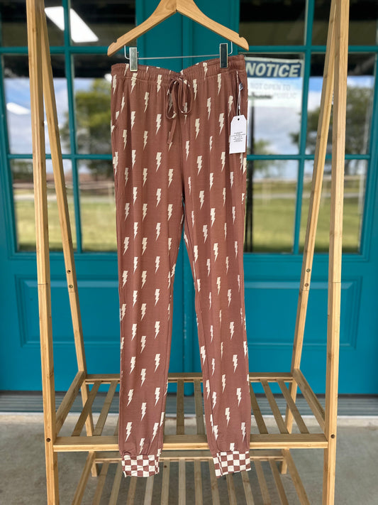 Rust Checks Adult Bamboo Joggers (FINAL SALE)