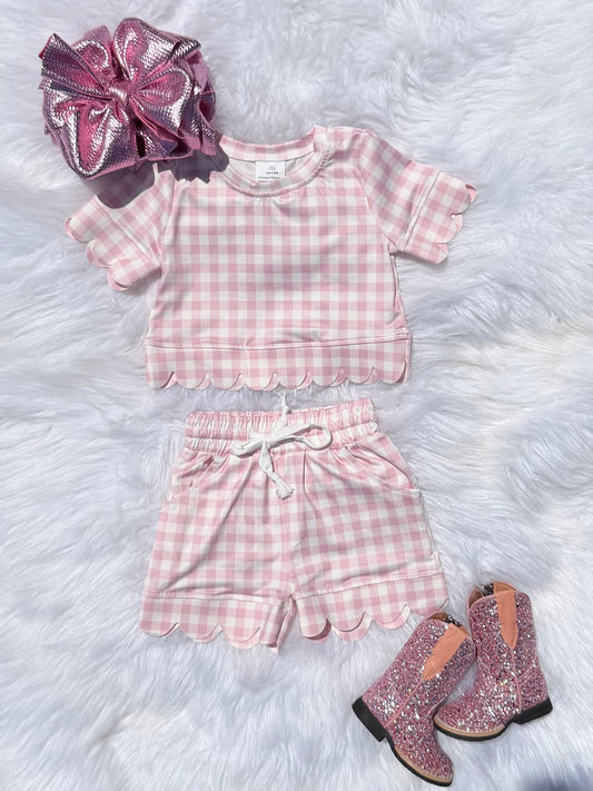 Light Pink Plaid Set