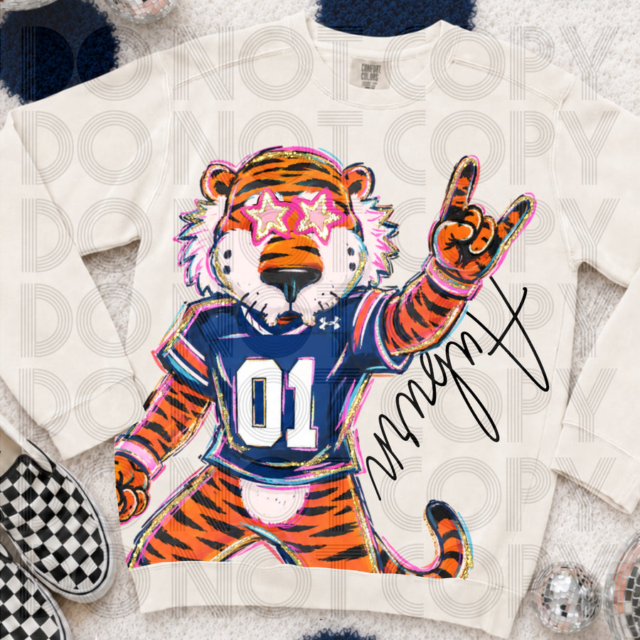 Rockin’ Delulu Mascots – Orange + Navy Tiger Gameday Graphic Tee