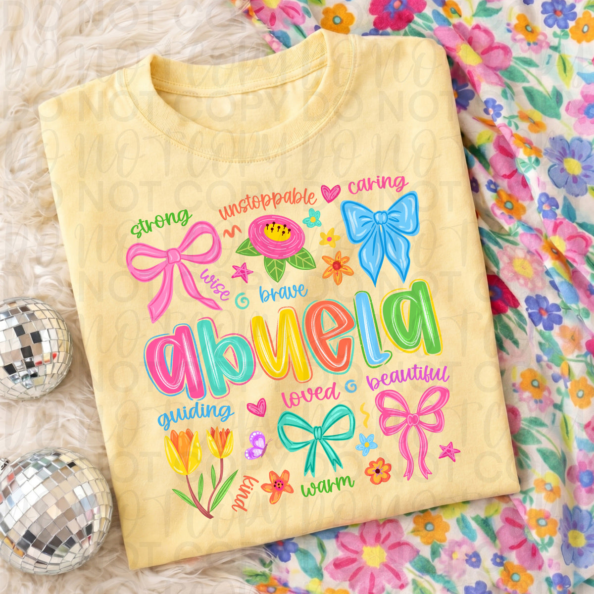Colorful Abuela Graphic Tee, Bright Rainbow Grandma Shirt, Trendy Abuela Design, Comfort Colors, Women’s Relaxed Fit - Pretty Petty Co