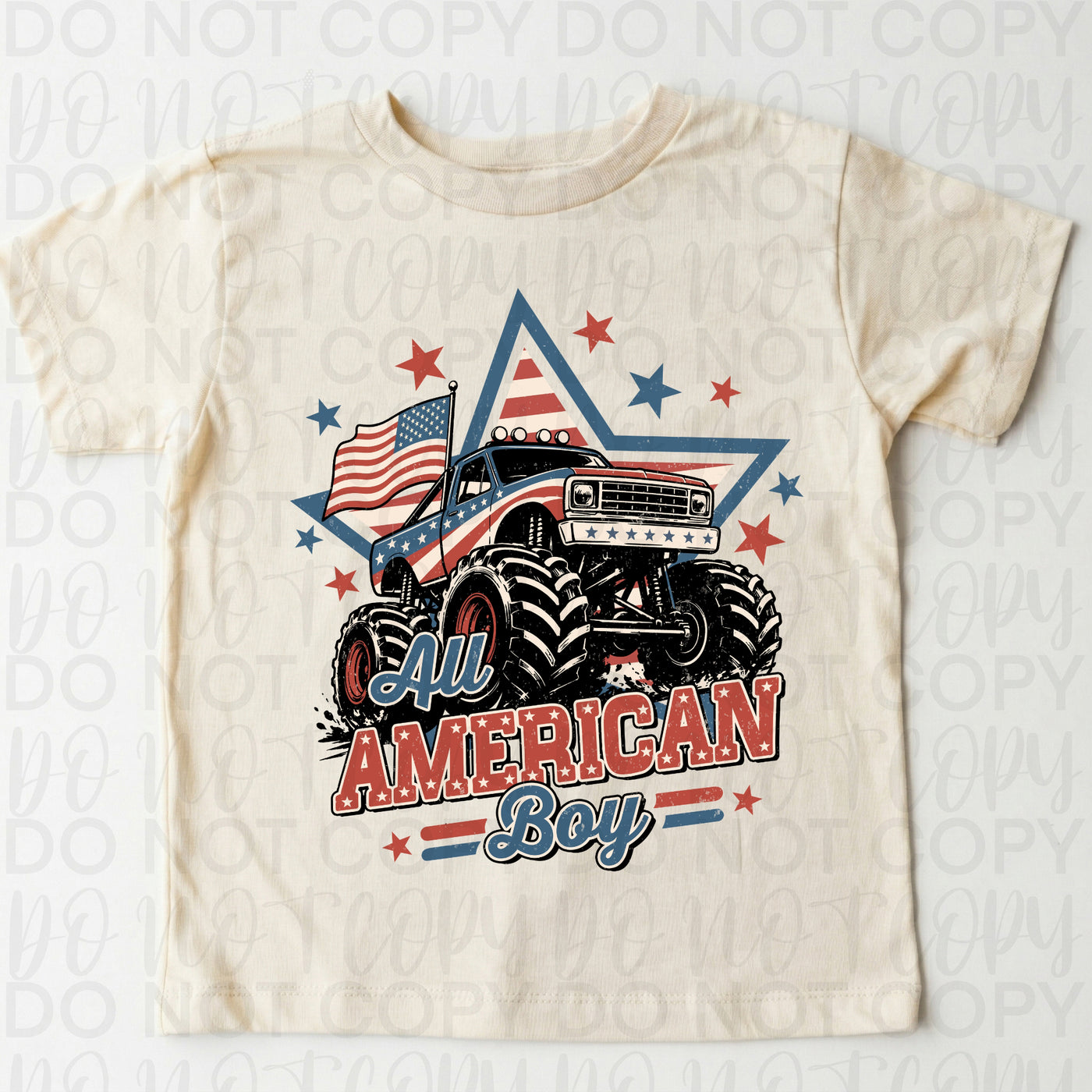 All American Boy Truck Shirt | Patriotic Vintage Truck 4th of July Kids Tee
