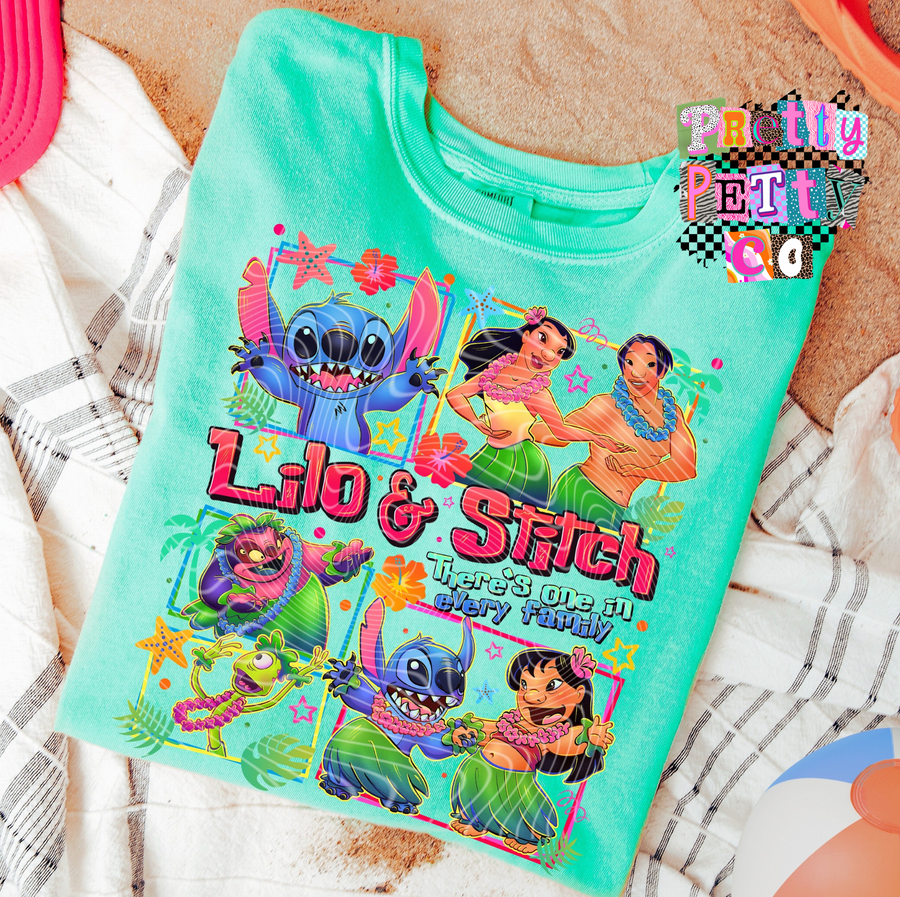 Cute Blue Alien and Girl Graphic Tee, There’s One in Every Family Shirt, Comfort Colors, Youth & Adult Sizing, DTF Printe - Pretty Petty Co