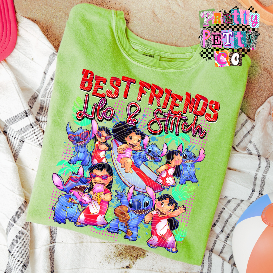 Best Friends Cartoon Alien and Girl Shirt, Cute Graphic Tee, Comfort Colors, Youth & Adult Sizing, DTF Printed - Pretty Petty Co