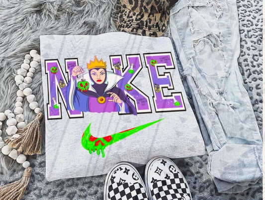 Dark Queen Graphic Tee – Regal Villain Swoosh Shirt – Gildan Adult & Youth Unisex – DTF Printed Edgy Fantasy Tee