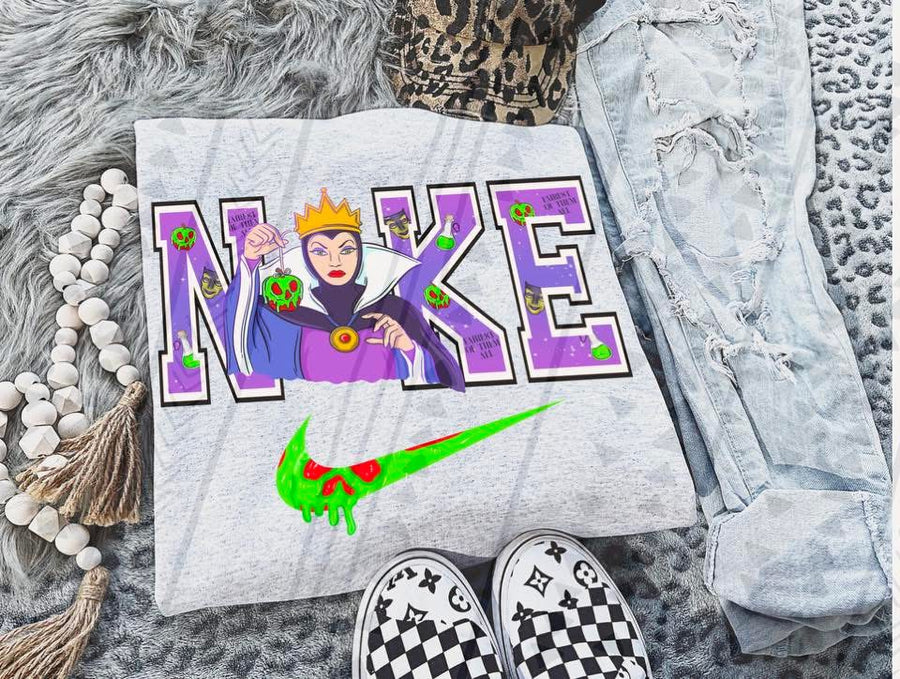 Dark Queen Graphic Tee – Regal Villain Swoosh Shirt – Gildan Adult & Youth Unisex – DTF Printed Edgy Fantasy Tee - Pretty Petty Co