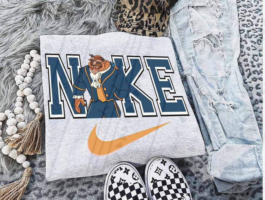 Beast Inspired Swoosh Shirt | Fairytale Graphic Tee | Princess Inspired Gildan Shirt | Magical Castle Tee | Cute Cartoon Inspired Tee - Pretty Petty Co