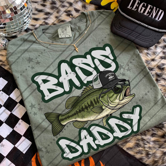 Bass Daddy Shirt | Funny Fishing Graphic Tee | Fisherman Shirt | Bass Fishing Apparel | Father's Day Gift