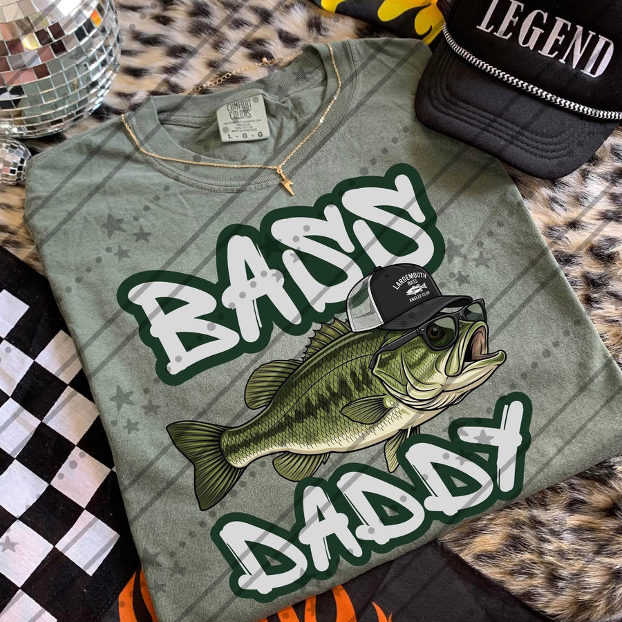 Bass Daddy Shirt | Funny Fishing Graphic Tee | Fisherman Shirt | Bass Fishing Apparel | Father's Day Gift