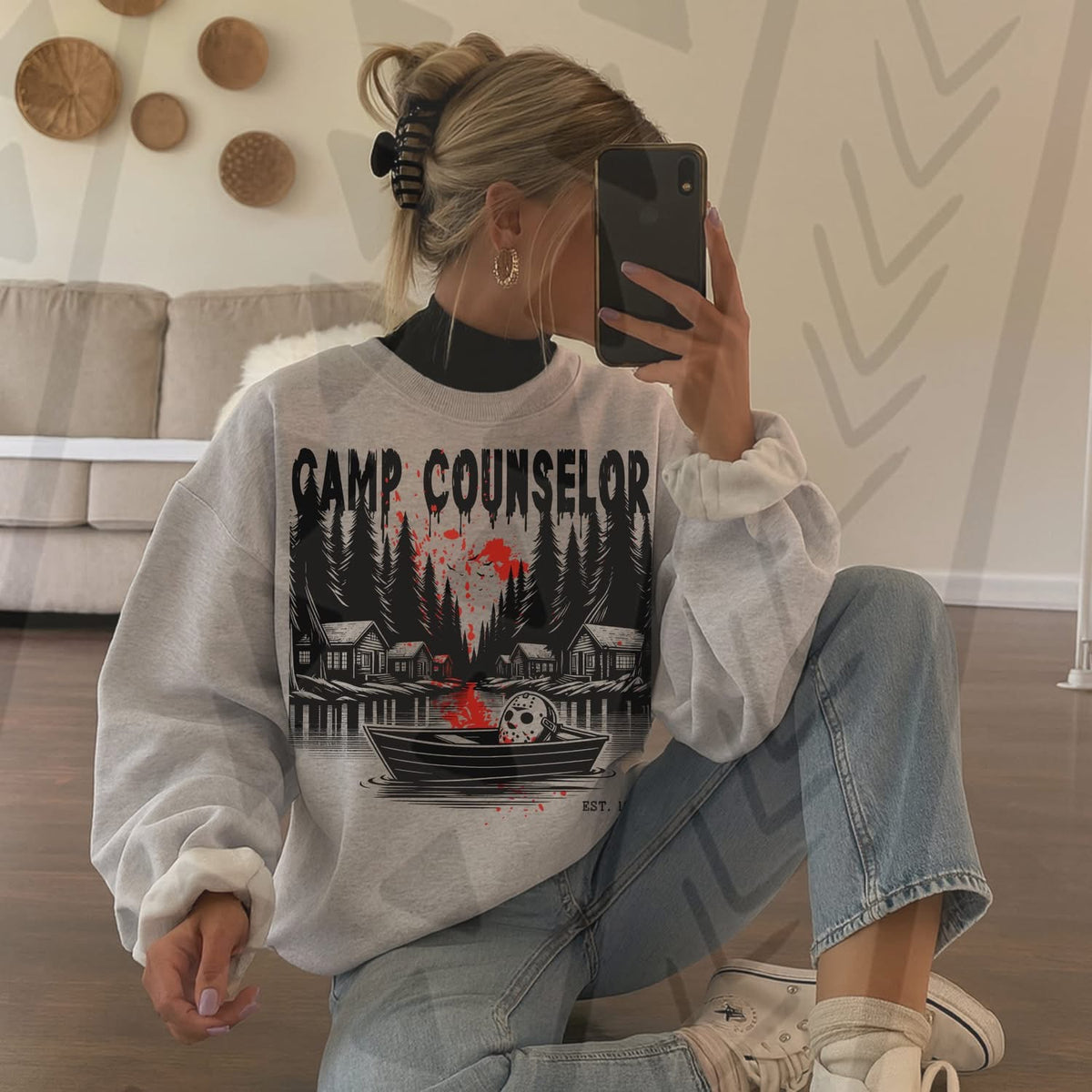 Camp Counselor Horror Tee | Slasher Mask Inspired Graphic Shirt | Trendy Graphic T-Shirt - Pretty Petty Co