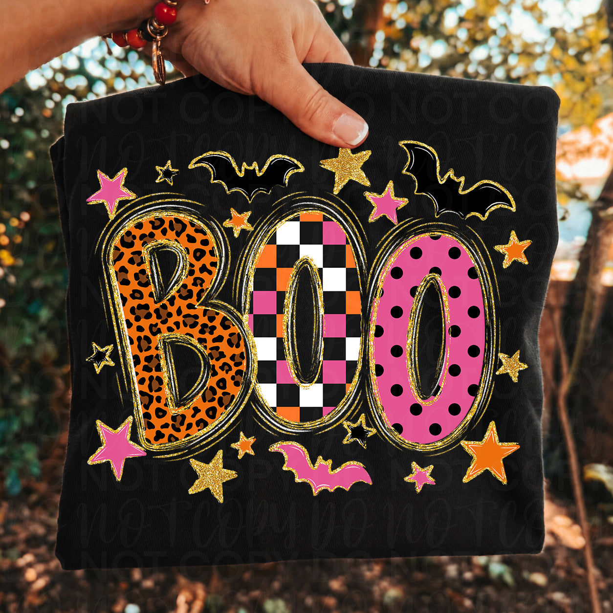 BOO Pink Leopard Halloween Graphic Tee | Cute Spooky Shirt