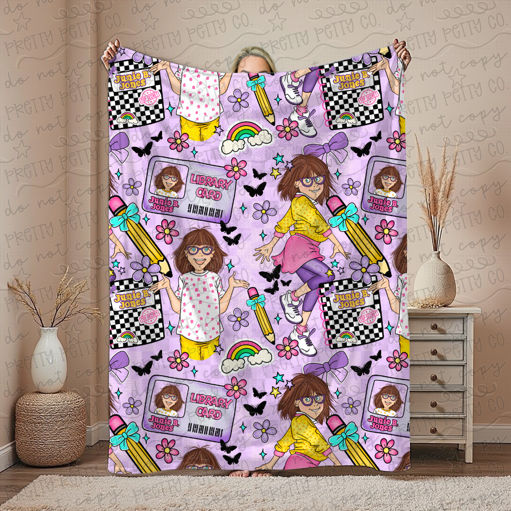 Junie B Blanket – 50x60” Cozy Throw for Teens & Adults | Cute Reading Inspired Boutique Blanket