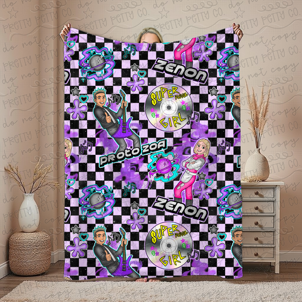 Zenon Inspired Blanket – 50x60” Cozy Throw for Teens & Adults | Retro Space Girl Aesthetic Boutique Blanket