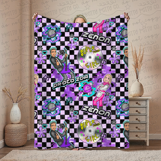 Zenon Inspired Blanket – 50x60” Cozy Throw for Teens & Adults | Retro Space Girl Aesthetic Boutique Blanket
