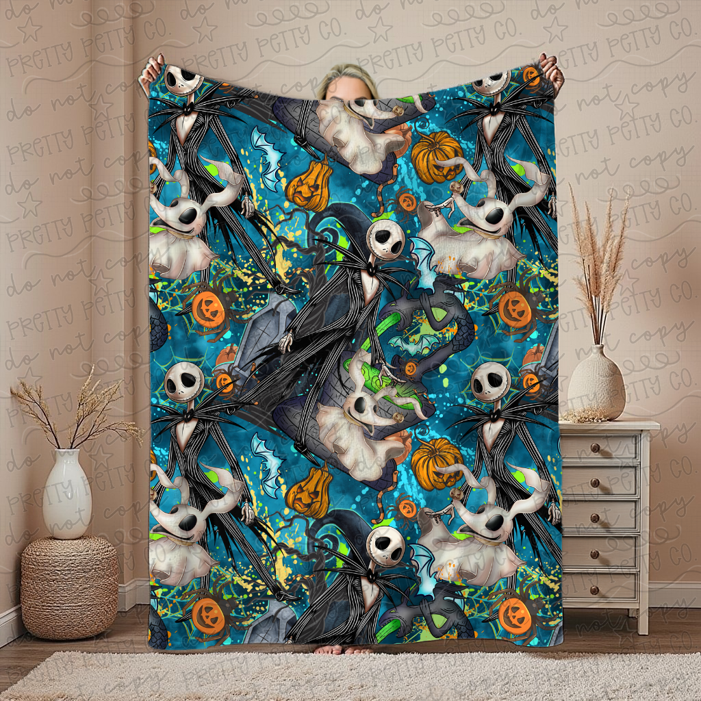 Pumpkin King Blanket | Spooky Halloween Throw | Soft Plush Cozy Blanket