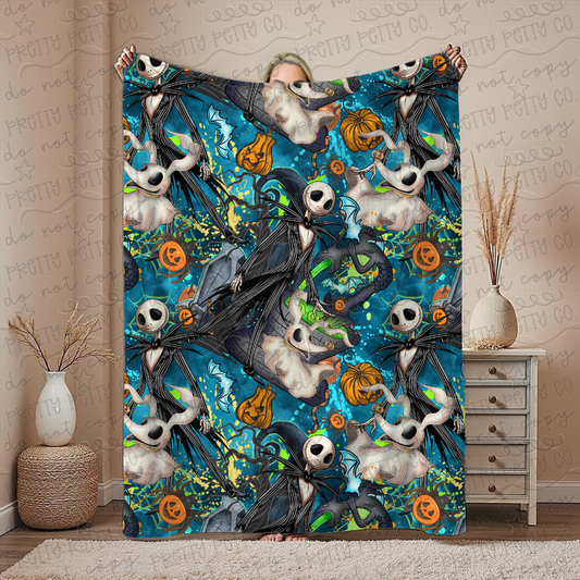 Pumpkin King Blanket | Spooky Halloween Throw | Soft Plush Cozy Blanket