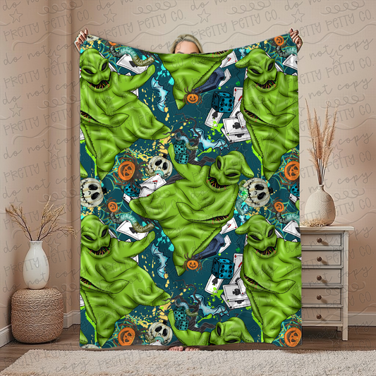 Spooky Villain Blanket | Creepy Plush Halloween Throw | Soft Cozy Horror Blanket
