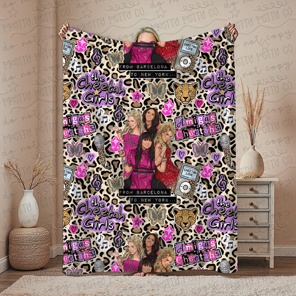 Cheetah Girls Inspired Blanket – 50x60” Cozy Throw for Teens & Adults | Y2K Pop Star Aesthetic Boutique Blanket