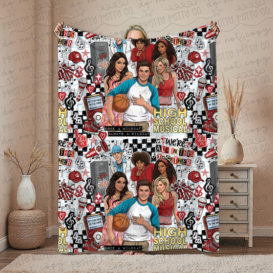 High School Musical Inspired Blanket – 50x60” Cozy Throw for Teens & Adults | Musical Theater Aesthetic Boutique Blanket