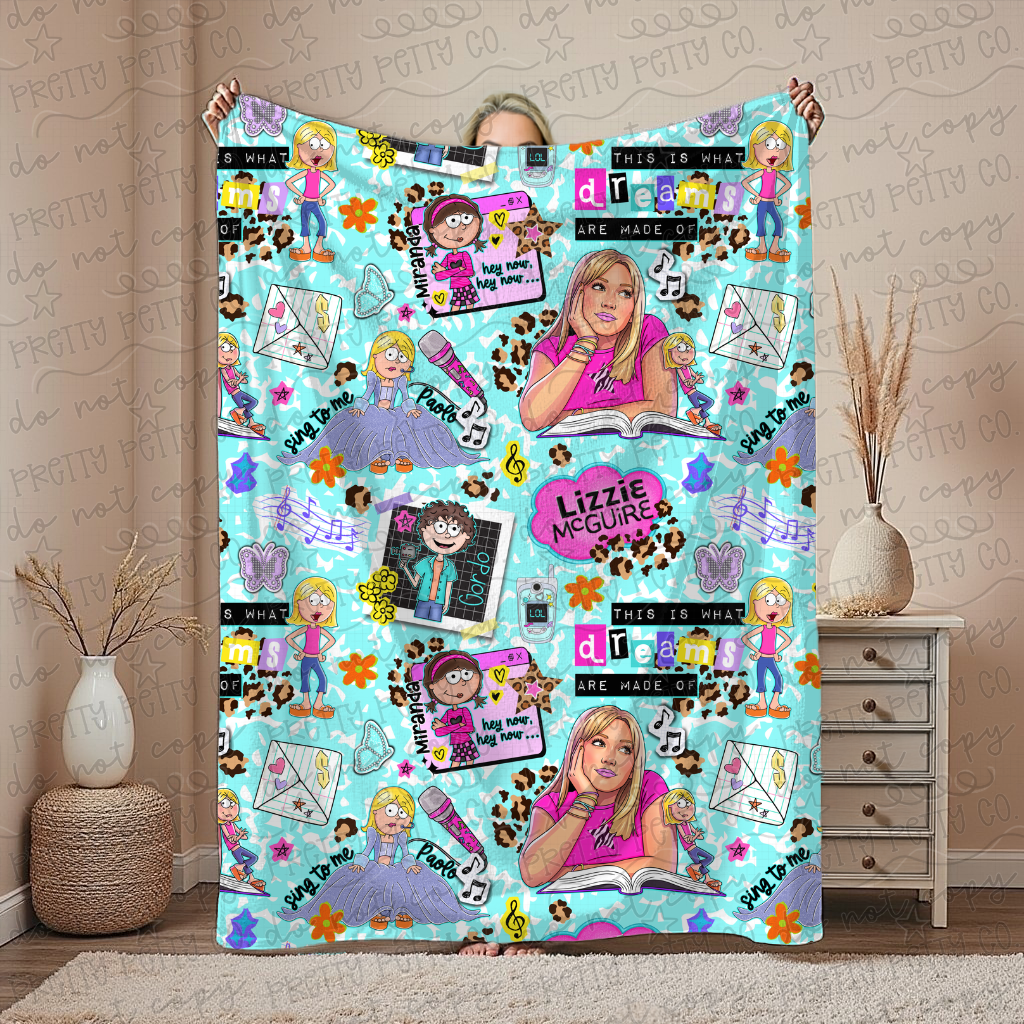 Lizzie McGuire Inspired Blanket – 50x60” Cozy Throw for Teens & Adults | Y2K Cartoon Aesthetic Boutique Blanket