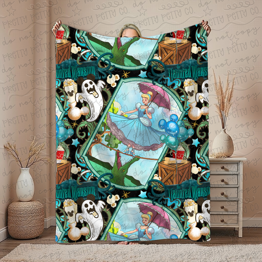 HM Spooky Throw Blanket | Moody Haunted Vibes | Soft Plush Cozy Gift