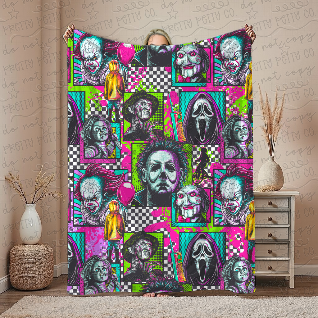 Horror Character Blanket – 50x60” Cozy Throw for Teens & Adults | Spooky Scary Movie Aesthetic Boutique Blanket