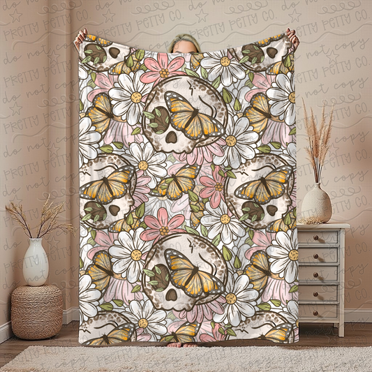 Leopard Skull Blanket – 50x60” Cozy Throw for Teens & Adults | Edgy Animal Print Boutique Blanket