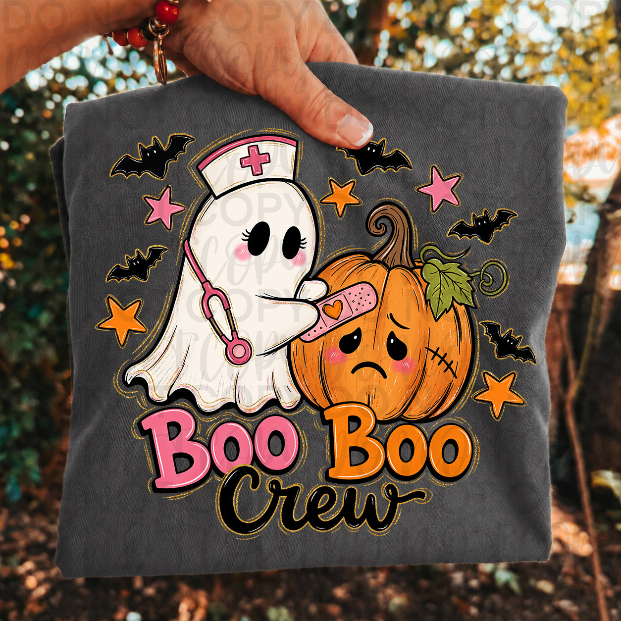 Boo Boo Crew Nurse Halloween Graphic Tee – Cute Ghost Pumpkin Shirt