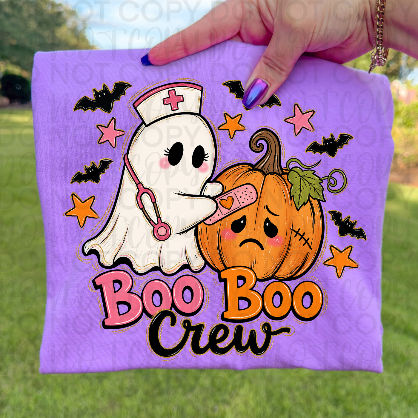 Boo Boo Crew Nurse Halloween Graphic Tee – Cute Ghost Pumpkin Shirt