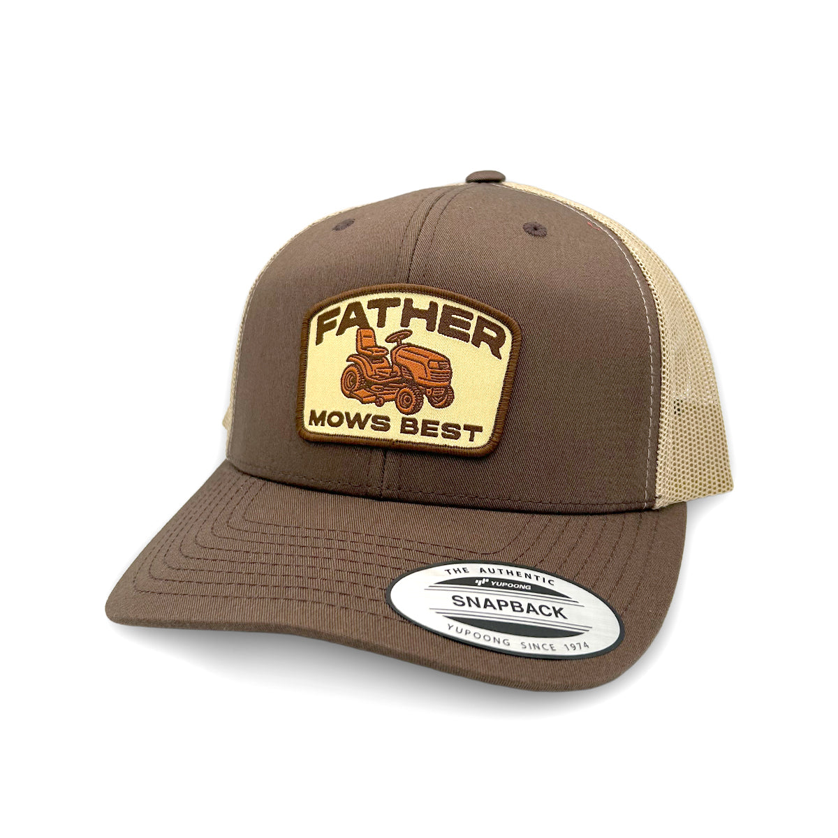 Father Mows Best Brown (Woven Patch) - Pretty Petty Co