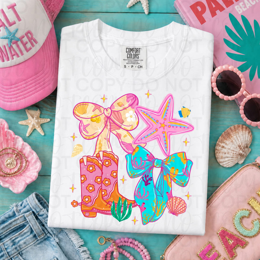 Cowgirl Coquette Shirt | Western Bow Graphic Tee | Comfort Colors Tee - Pretty Petty Co