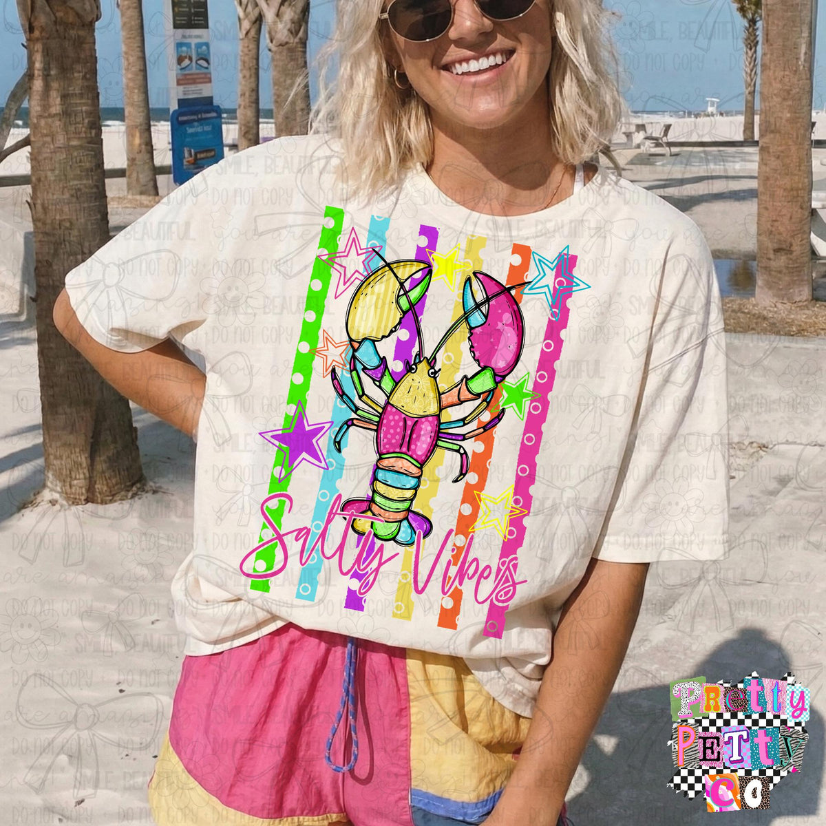 Salty Vibes T-Shirt – Funny Sassy Graphic Tee, Beach & Summer Vibes Boutique Shirt for Women, Playful Everyday Top - Pretty Petty Co