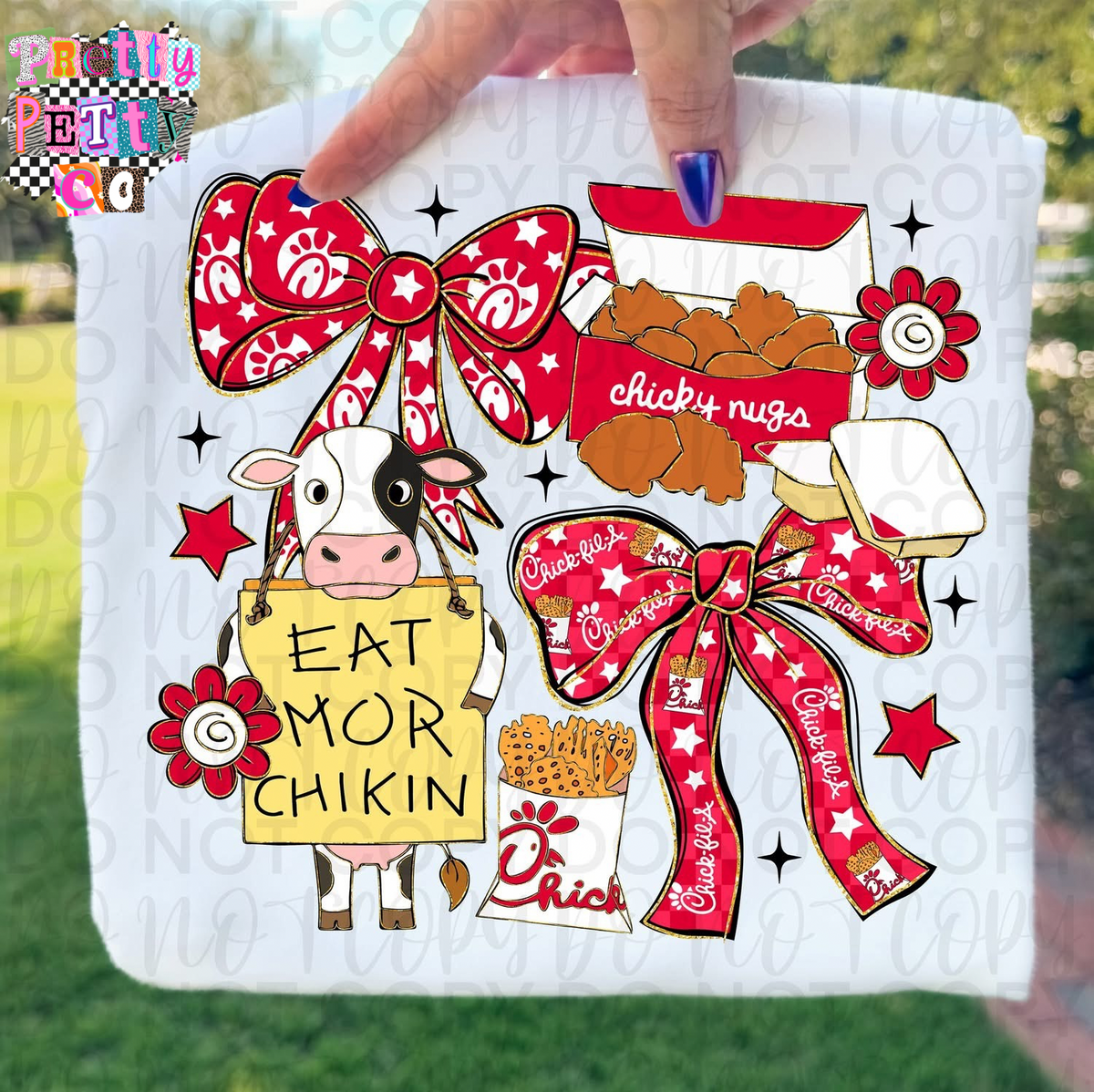 Fast Food Inspired Tee – Eat Mor Chikin Graphic Shirt - Pretty Petty Co