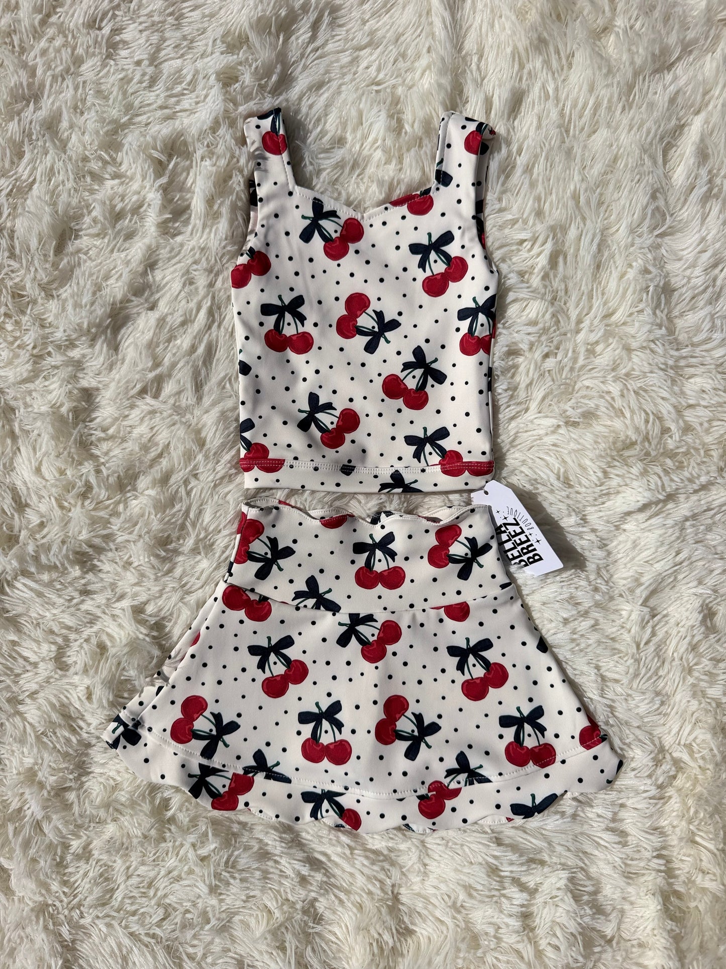 Cherry Kiss Yoga Skirt Set
