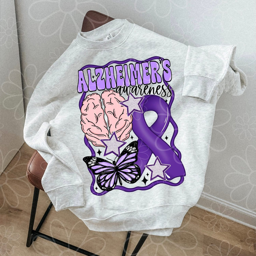 Alzheimer’s Awareness Graphic Tee – Support & Advocacy Shirt – Unisex DTF Print – Kids & Adult Size - Pretty Petty Co