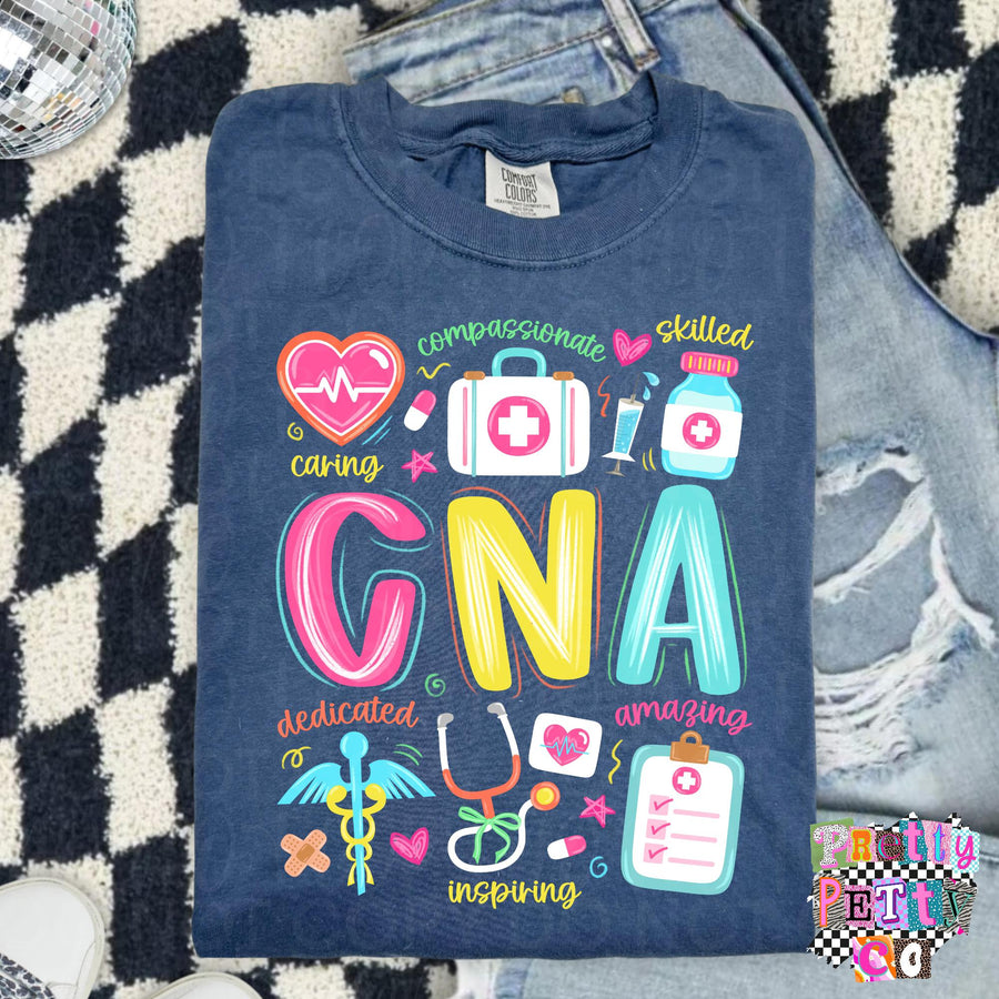 CNA T-Shirt – Cute Nurse Life Graphic Tee, Fun Healthcare & CNA Appreciation Boutique Shirt for Women, Playful Everyday Top - Pretty Petty Co