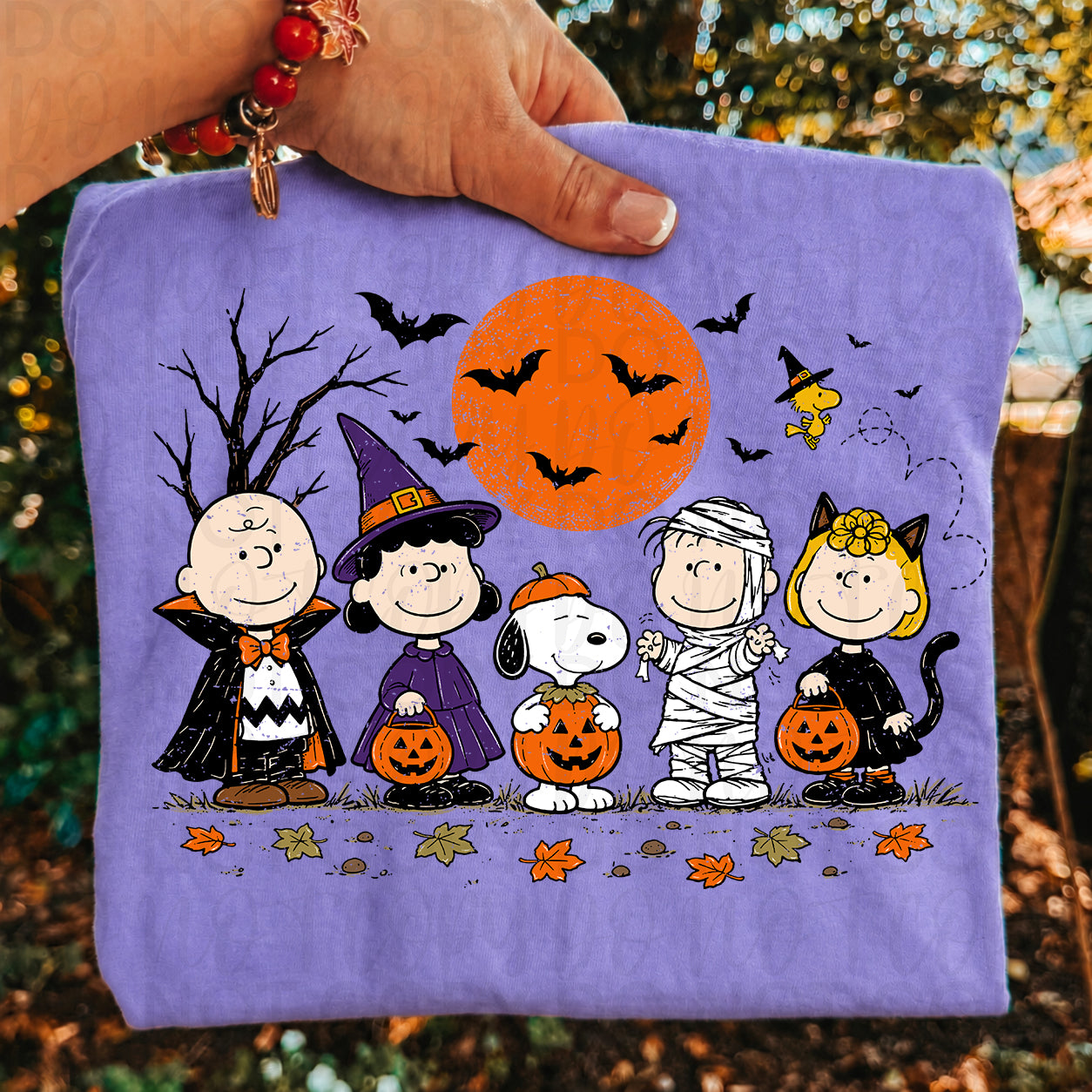 Retro Halloween Friends Trick or Treat Graphic Tee | Cute Spooky Cartoon Fall Shirt | Halloween Costume T-Shirt